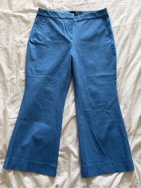 J. Crew Blue Kelsey Pant NWT Casual Cotton Blend Cropped Wide-Leg Colette Pants